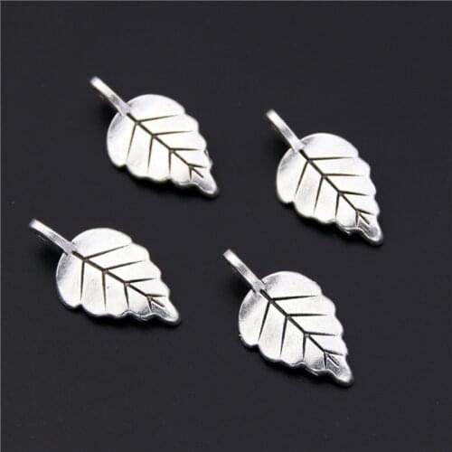 20pcs Silver Color Tree Leaf Leaves Charms Diy Jewelry Findings Jewelry Accessories A2453