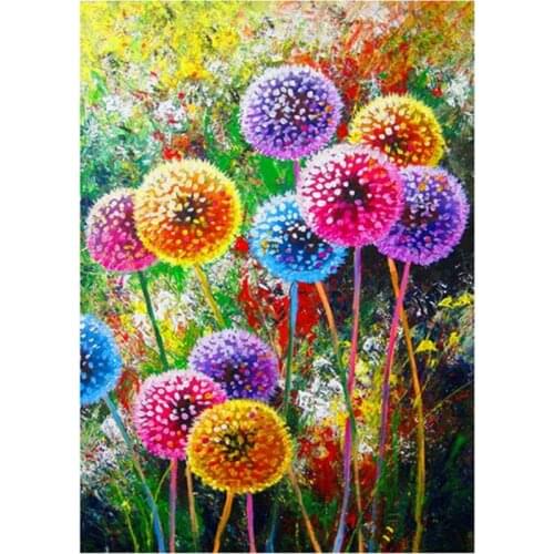5d diamond custom painting efteling Floral Diamond Mosaic Dandelion Full Square Diamond Embroidery Picture of Rhinestones art