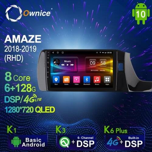 Ownice Android 10.0 6G+128G Car Radio Stereo for Honda AMAZE 2018 - 2019 Auto Audio GPS 4G LTE System head unit 1280*720