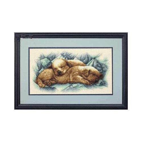 Free Delivery Top Quality Lovely Counted Cross Stitch Kit Peaceful Puppies Dogs Sleeping Dog dim 35215