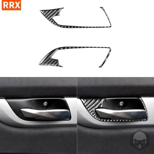 For BMW Z4 E89 2009-2016 Black Carbon Fiber Stickers Inner Door Handle Frame Decoration Trim Styling Interior Car Accessories