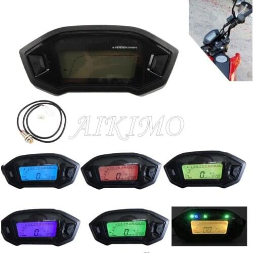 Motorcycle LCD Digital Speedometer Odometer Backlight Motorcycle for 2,4 Cylinders 1300r/min Universal