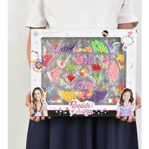 DIY Colorful Acrylic Handmade Beads Girls Puzzle Toy Jewelry Necklace Bracelet Handmade String Bead Childrens Toys