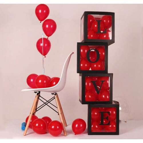 DIY Transparent Balloon Box Blocks Latex Balloon Boxes Wedding Valentines Day Birthday Party Decoration Baby Shower Supplies