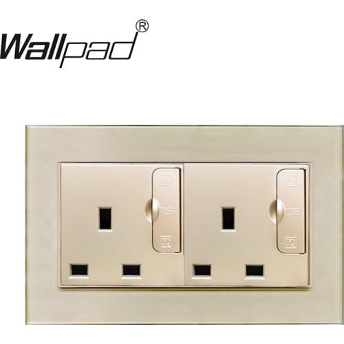 13A UK Power Socket with 4 USB Glass Panel Wallpad 13A Electrical Power Wall Outlet UK USB Charging Ports 146mm * 86mm
