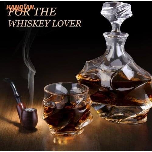 Crystal glass foreign wine glass Brandy spirit glass family creative whisky glass set double wall glass cup