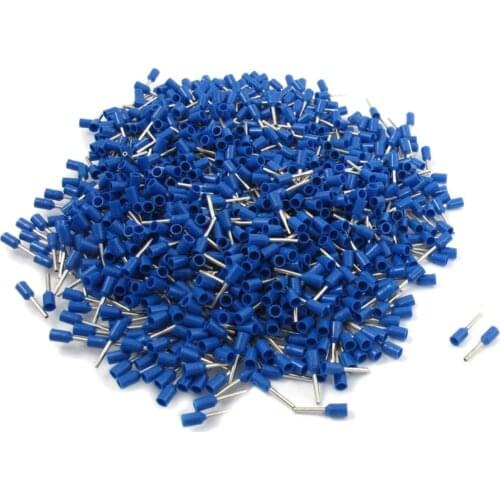 IMC Hot 1000Pcs Crimp Connector Insulated Pin Terminal Blue for AWG 16 Wire