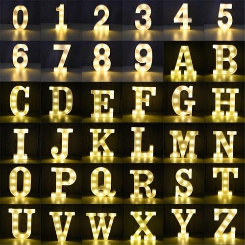 16 / 21cm 26 English Letters Diy Combination Led Lights Wedding Birthday Confession Proposal Decoration Letter Lights