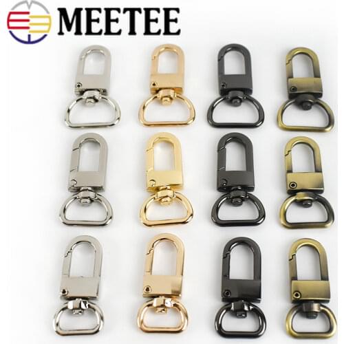 10/20pcs 13/16/19mm D Tail Metal Buckles for Bag Webbing Swivel Trigger Clasp Handbag Strap Hooks Hanger DIY Accessories