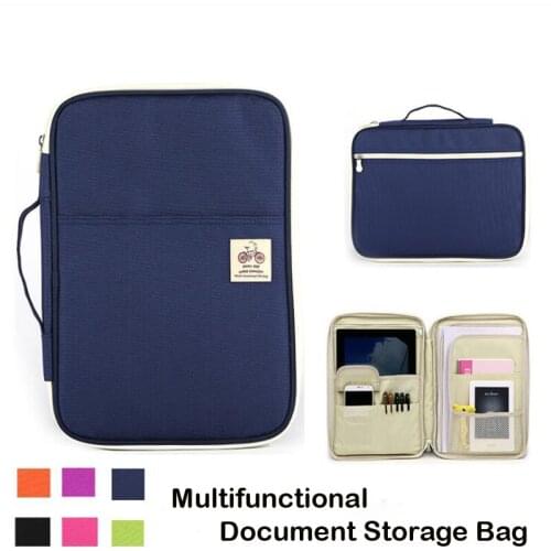 Hot Sale Multifunctional A4 Document Storage Bag Case Portable Portable Zipper Men And Women File bag