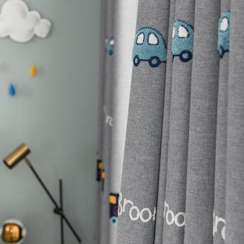 Cartoon Curtains for Living Room Bedroom Childrens Bedroom Curtains Boys and Girls Room Embroidered Curtains Finished Custom