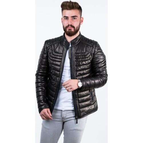 Winter Warm Genuine Leather Mens Jacket Coat Casual New Stand Collar Puffer Down Jacket Men Lightweight Slim Bomber Male 2021