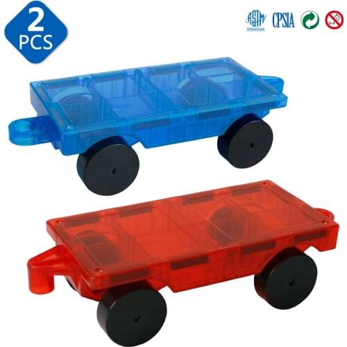 2 Piece Car Set Suitable for Magnetic Blocks Tiles Magnet Tiles STEM Educational Toys for Children Intelligence Toy