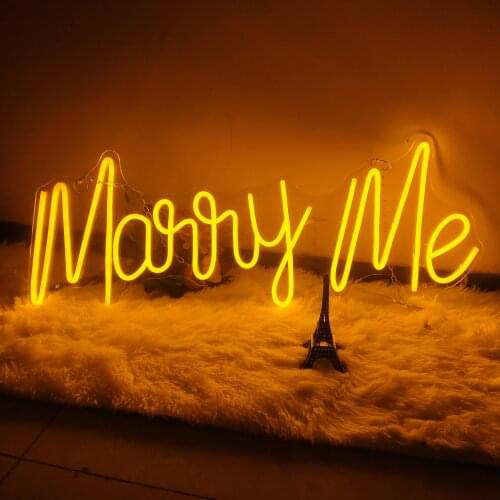 Custom Neon Sign Marry Me LED Light Flex Letter Board Party Wedding Dceor Outdoor Indoor Lighting Wall Hanging Decoration Gift