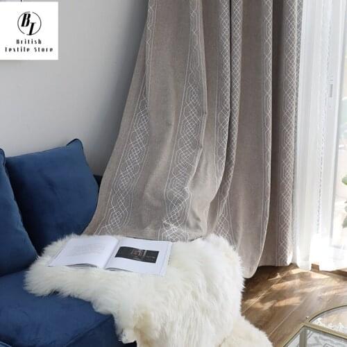 2021 New Simple New Chinese New Chenille Blackout Curtain Balcony Bedroom Living Room Curtain