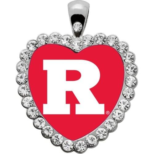 New popular heart shape tray rhinestone crystal sticker team charms pendant for necklace making diy