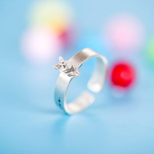 Custom Cat Pet Silver Open Ring Women Jewelry Sterling Silver Open Rings Pet Photo Women Men Anillo Mujer Pet Rings Best Gifts