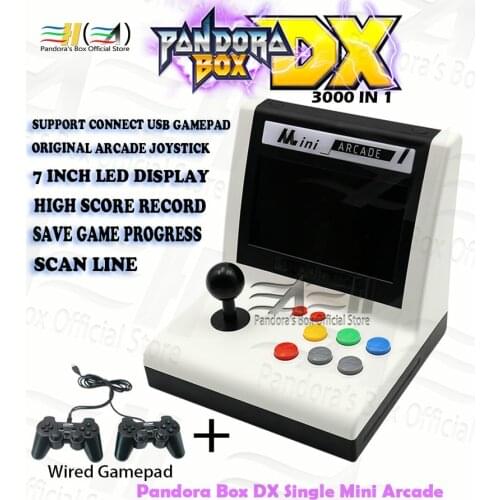 Pandora Box DX Retro Mini Arcade 7 inch LED display single bartop 3000 in 1 Save game progress Scan line 3D tekken Mortal Kombat
