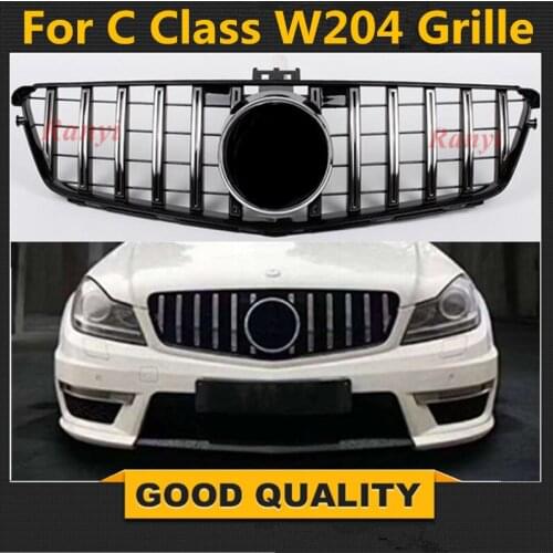 For W204 AMG GT GTR Grille for Mercedes Benz C Class W204 racing grille C180 C200 C250 C300 2008-2014 front grill