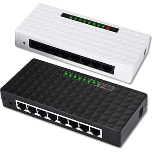 DIEWU 8-Port Gigabit Switch HUB LAN 10/100/1000Mbps Full-Duplex Gigabit Ethernet Desktop Network Switch DW-SW8370-T8 EU AU Plug