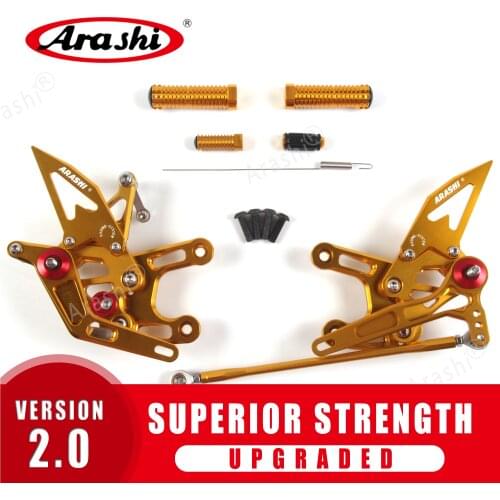 Arashi CNC Adjustable Rearset Footrest For KAWASAKI NINJA ZX10R ZX 10R 2008 2009 2010 Foot Pegs Rear Rest Footpegs ZX-10R Gold