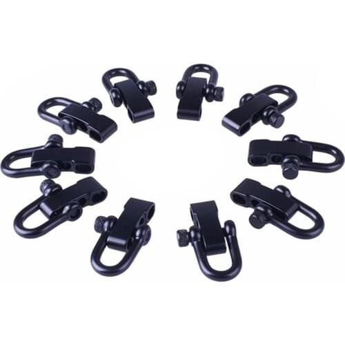10x U Style Zinc alloy Adjustable Shackle Buckle For Paracord Bracelet Rope Black