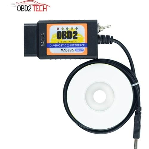 Russian MZ327 USB V1.5 modified for Ford ELMconfig CH340+25K80 chip With Switch HS-CAN/MS-CAN ELM327 for Ford FOCCCUS