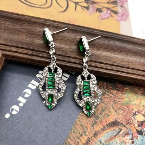 Art Deco Style Earrings Rhinestone Pendant Party Wedding Jewelry Gifts For Women