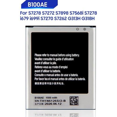 Original Samsung Battery For Galaxy Ace 3 Ace 4 S7568i S7278 i679 S7270 S7262 i699i S7898 S7272 G313H G318h B100AE B100AC