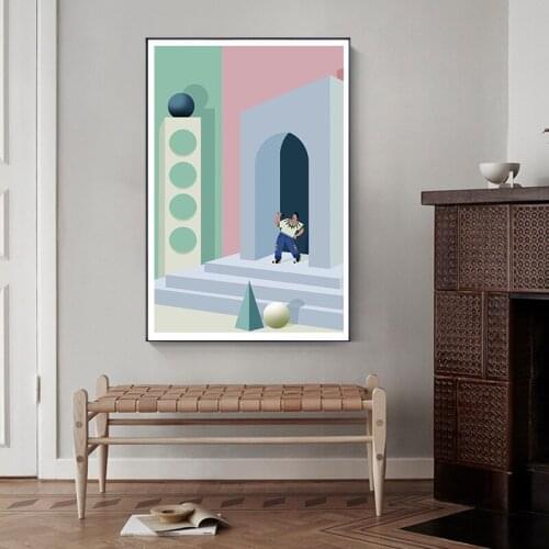 Modern Posters And Prints Minimalist Geometry Building Wall Art Picture Canvas Painting No Frame For Living Room Home Decor