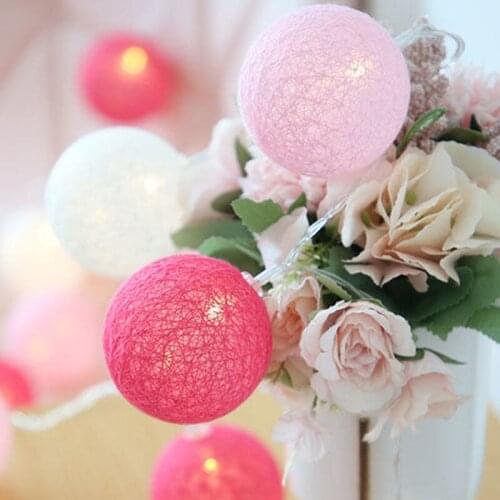 10/20/40 LED Christmas Decorations Cotton Balls Led String Lights Garlands Fairy Lights Holiday Lights Wedding Decor Kid Bedroom