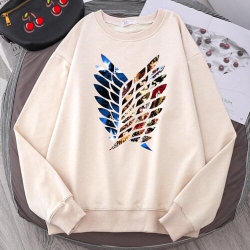 Attack On Titan Jiyuu No Tsubasa Hoodie Male Round Neck Mens Clothing Harajuku Casual Tracksuits For Mens Oversize Sweatshirt