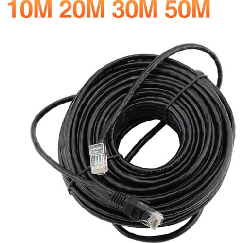 Techage 10M 20M 30M 50M for optional cat5 Ethernet Outdoor Waterproof Network Cable CCTV Network Lan Cable For System IP Cameras