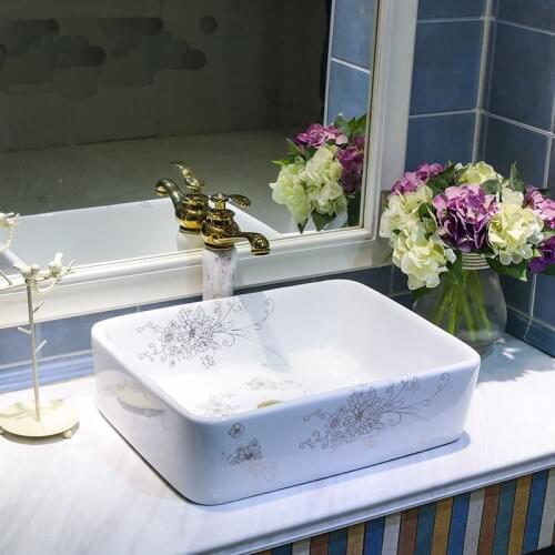 Nordic Succinct White Unique Flowering Shrubs Wash Basin For Home Decoration