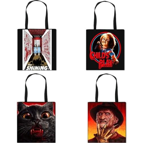 Horror Character Chucky Jason Freddy Totes Bag Women The Single Shoulder Ladies Portable Travel Female Shopping Bags