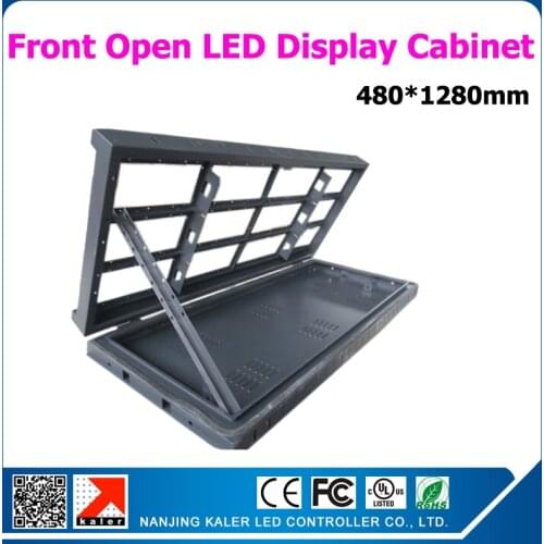 Waterproof front open led display cabinet easy repairing led display cabinet installation on wall 480*1280mm