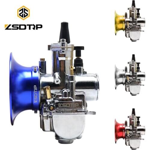 ZSDTRP 30mm Silver PWK Carburetor Carb With Power Jet +50mm Wind Cup Motorcycle ATV Scooter Dit Pit Bike For Honda Kawasaki