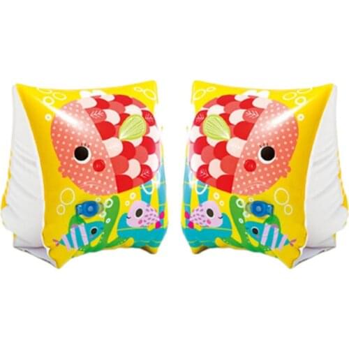 1 Pair Children Yellow Thicken PVC Swimming Arm Ring Floating Rings For Kids Inflatable Swim Life Air Sleeves Inflatables