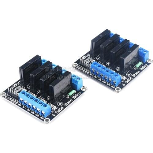 1PCS/lot 4 way solid state relay module DC controlled AC High level trigger 5v 12v 24v