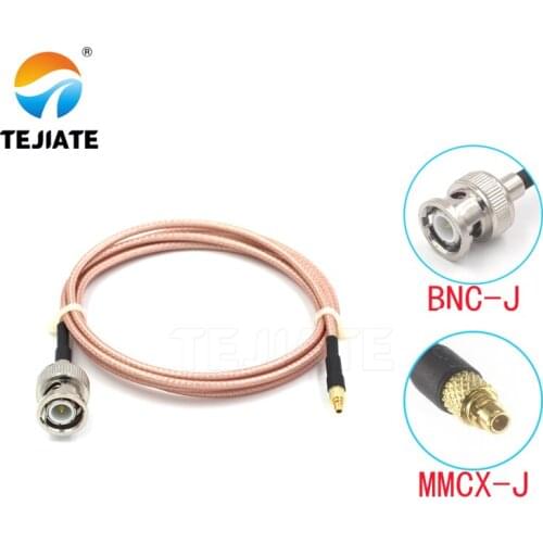 1PCS TEJIATE Adapter Cable MMCX To BNC Type MMCXJ Convert BNCJ 8-90CM 1M 1.5M 2M Length Connector RG316 Wire