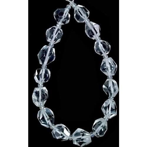 15-25X18-30mm Irregular Shaped White Crystal Clear Quartz Faceted Beads Natural Stone Beads for Jewelry Making Energy Crystal