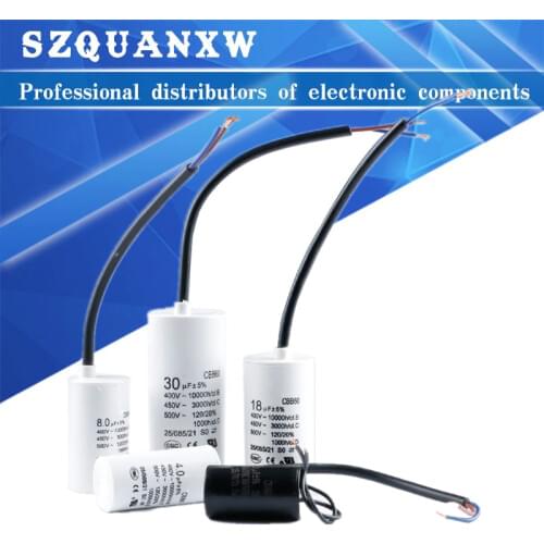 Motor Run Capacitors CBB60 450V AC Starting Capacitor 5% 2/4/5/6/8/10/12/14/15/16/18/20/25/30/40/45/70/80UF for Washing Machine