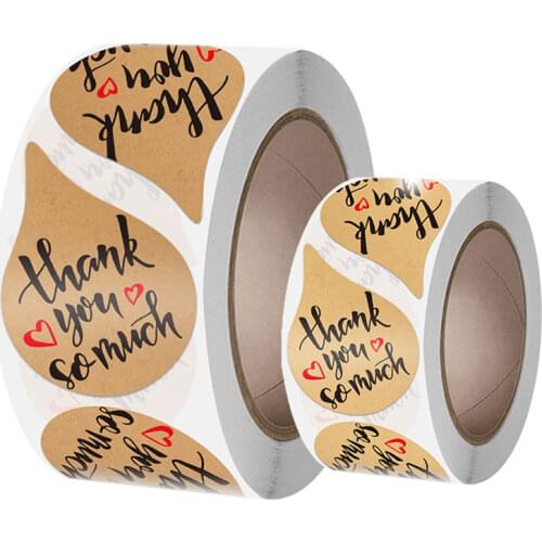 500pcs Thank You for My Small Business Stickers Paper Thank You Label Sticker Rainbow Silver Roll Adhesive Shipping Mail Labels