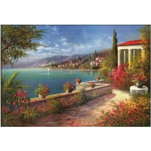 64-44-Needlework Crafts 14CT unprinted embroidery French DMC Quality Counted Cross Stitch Kit Set DIY Oil painting Riviera