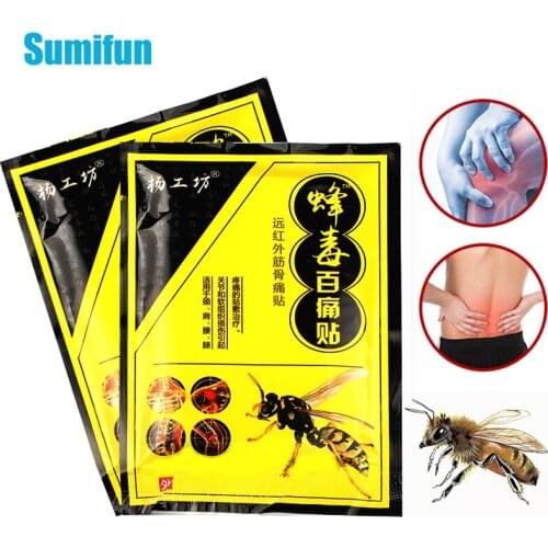 8Pcs Bee Venom Pain Relief Patch Lumbar Spine Arthritis Joint Back Body Massage Pain Killer Orthopedic Paste Sticker Health Care