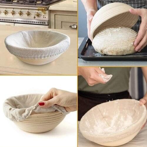 8 PCS Wicker Bread Fermentation Basket Natural Round Wicker Basket for french Bread Dough Rattan DIY Tool Home Bakers