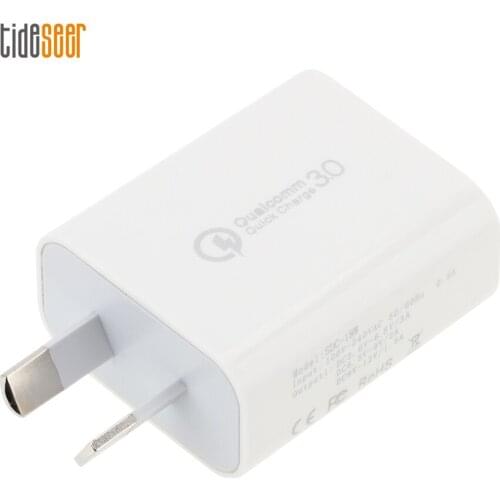 USB Power Adapter for Xiaomi Samsung HTC Huawei Fast Charger 18W Quick Charge QC3.0 AU Plug Usb Wall Mobile Chargers 100pcs