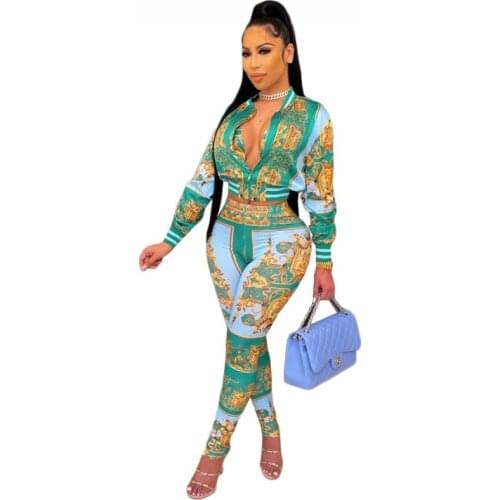African Clothes For Women 2 Piece Sets Full Sleeve Tops And High Waist Pant Suits Fashion Streetwear Office Lady African Outfits