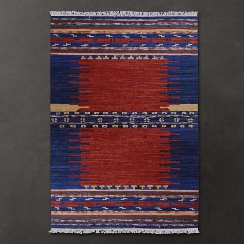 American Turkish hand-woven KILIM Kilim wool carpet bedside blanket for living room