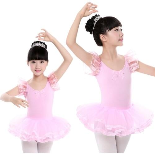 Kids Fancy Party Tulle Princess Tutu Dress Girls Ballerina Dance Dress Gymnastics Ballet Skirted Leotard Children Dance Wear